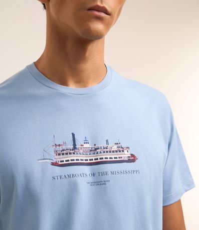 Remera en Algodón con Estampa de Barco 3