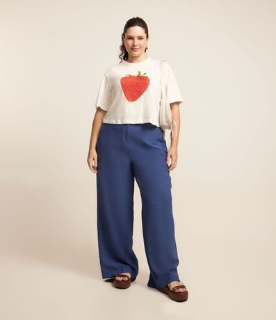 Pantalón Wide Leg en Crepé con Pliegues Curve & Plus Size