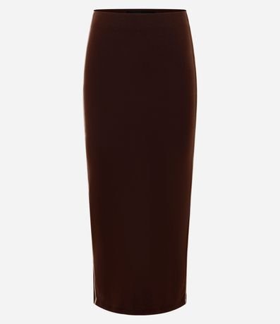 Pollera Reta New Midi en Rib con Fenda 5