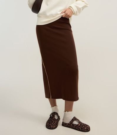 Pollera Reta New Midi en Rib con Fenda 3