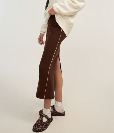 Pollera Reta New Midi en Rib con Fenda 4