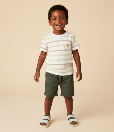 Bermuda Infantil en Sarga con Bajo Plegado - Talle 1 a 4 años