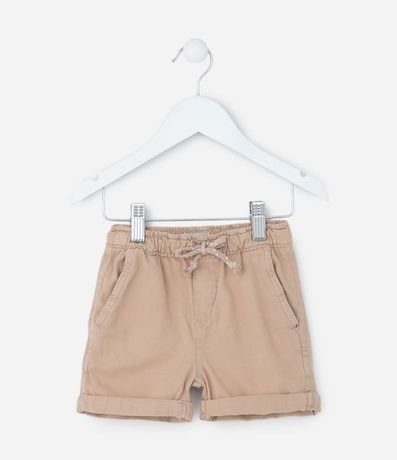 Bermuda Infantil en Sarga con Bajo Plegado - Talle 1 a 4 años