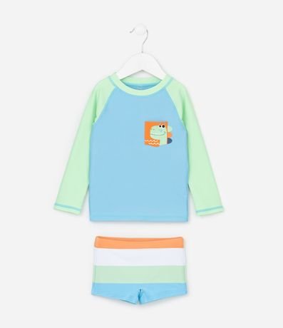 Conjunto Infantil con Protección UV y Estampa Dino - Talle 1 a 4 años