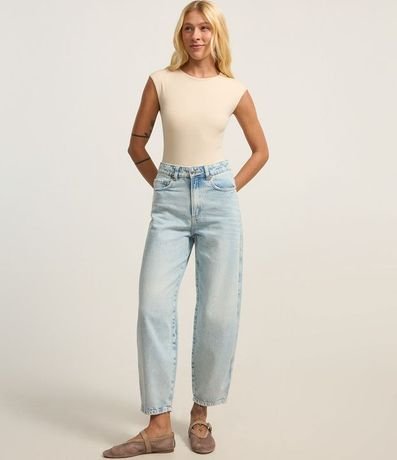 Pantalón Baggy en Jeans con Lateral Deslocada