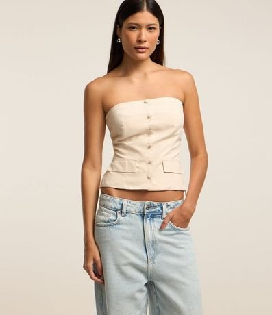 Pantalón Baggy en Jeans con Lateral Deslocada 2
