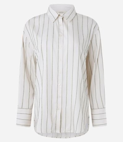 Camisa de Rayas Cupro con Puño Ancho 6