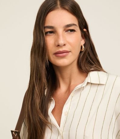 Camisa de Rayas Cupro con Puño Ancho 4