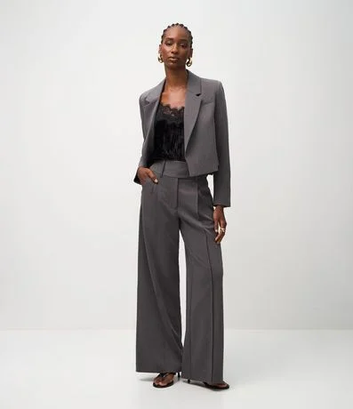 Pantalón Wide Leg en Sastre con Cintura Traspasado 1