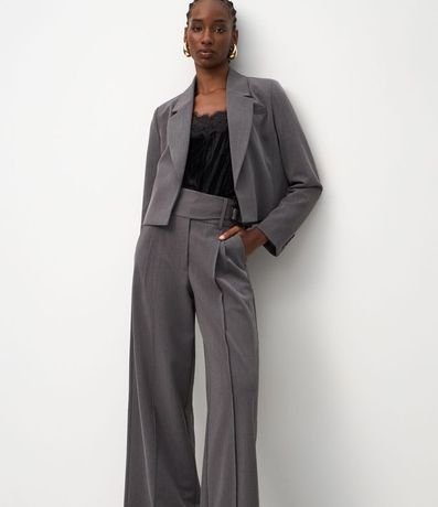 Pantalón Wide Leg en Sastre con Cintura Traspasado 2