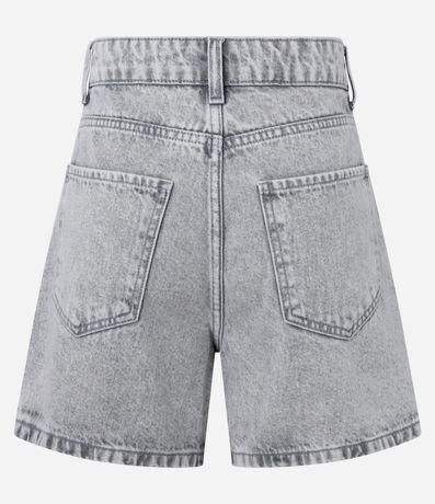 Short Mom Cintura Alta en Jeans con Bajo Ajustada 6