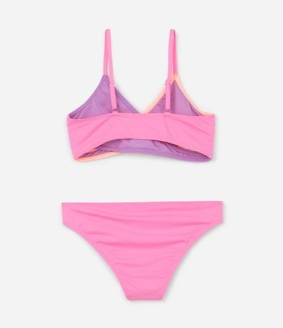 Bikini Infantil con Protección UV y Recorte Traspasado - Talle 7 a 16 años 2