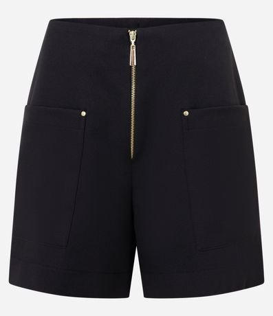 Short en Crepé con Cremallera de Metal y Bolsillos Aplicados 5