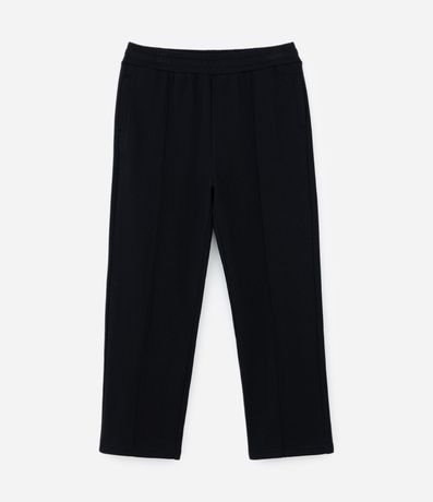 Calca Wide Leg en Algodón con Felpa y Cintura Elástica 5