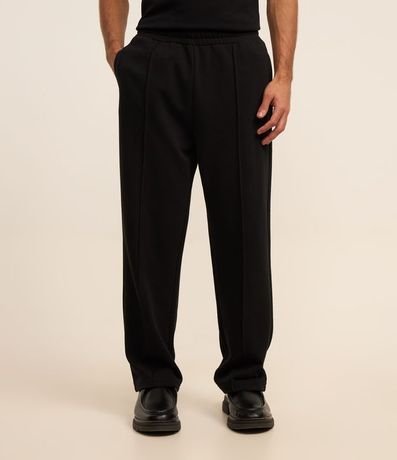 Calca Wide Leg en Algodón con Felpa y Cintura Elástica 2