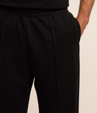 Calca Wide Leg en Algodón con Felpa y Cintura Elástica 4