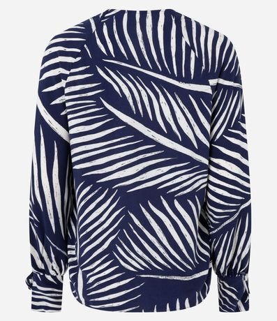 Camisa en Viscosa con Escote V y Estampa de Follajes 8