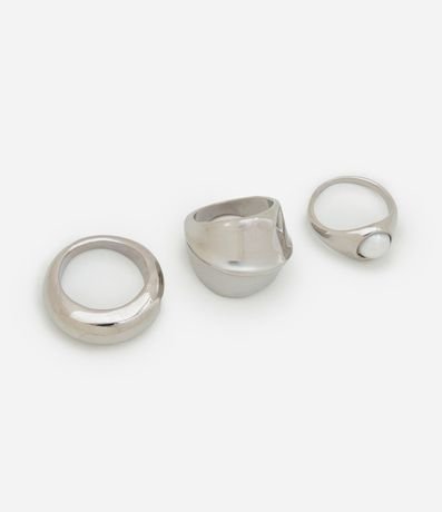 Kit 03 Anillos de Perla con Formato Bold y Perla Aplicada