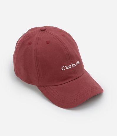 Gorra Ala Curva en Sarga con Bordado C'est la vie