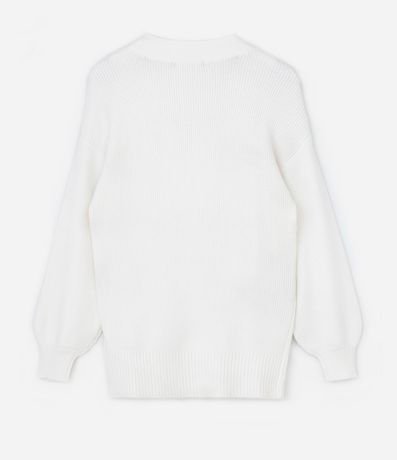 Cardigan en Punto con Manga Abullonada Curve & Plus Size 5