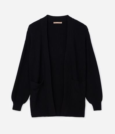 Cardigan en Punto con Manga Abullonada Curve & Plus Size 4