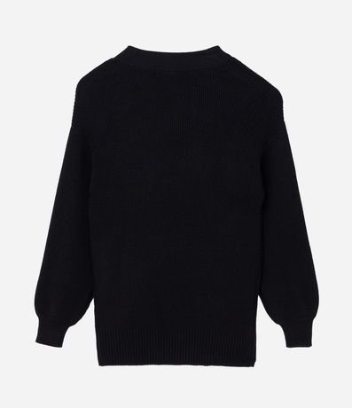 Cardigan en Punto con Manga Abullonada Curve & Plus Size 5