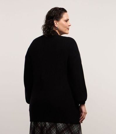 Cardigan en Punto con Manga Abullonada Curve & Plus Size 3