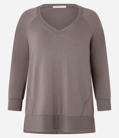Blusa Básica en Viscosa sin Sisa con Manga 3/4