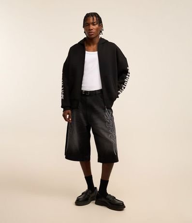 Saco Boxy con Estampa Lettering y Cremallera Colgante de Cruz 2