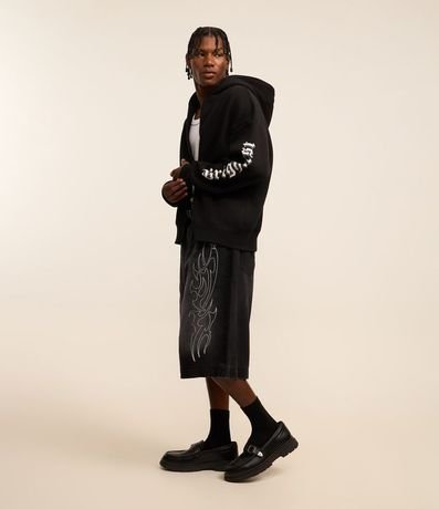 Saco Boxy con Estampa Lettering y Cremallera Colgante de Cruz 4