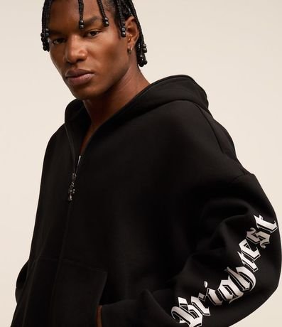 Saco Boxy con Estampa Lettering y Cremallera Colgante de Cruz 7