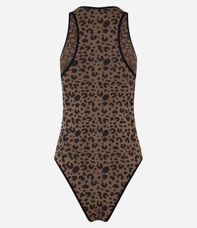Body Lingerie sin Copa en Poliamida Seamless Estampada de Leopardo 6