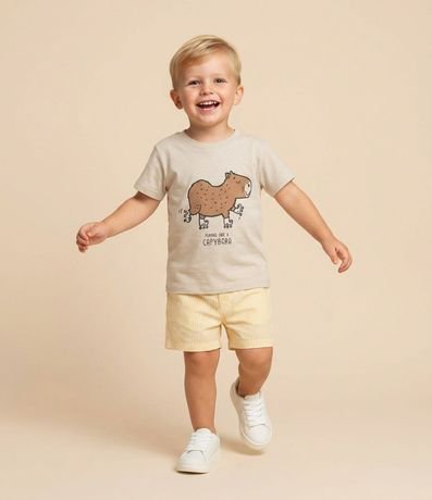 Remera Infantil con Estampa Carpincho de Patines - Talle 1 a 5 años