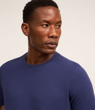 Remera Slim en Algodón con Textura Acanalada 6