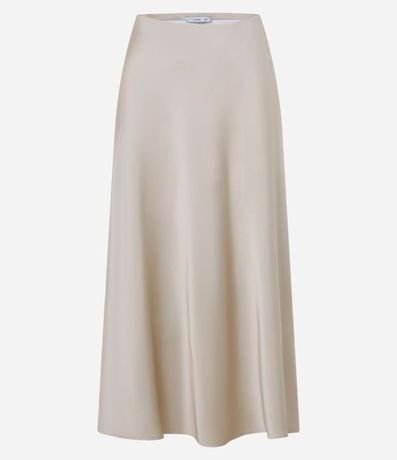 Pollera Midi Evasé en Tela Satinada