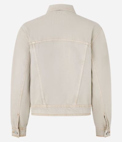 Campera Regular en Sarga con Bolsillo y Recortes 7