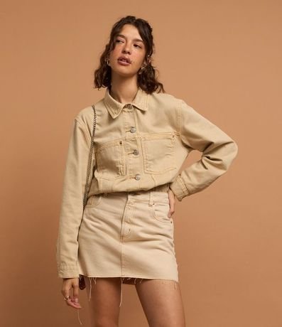 Campera Regular en Sarga con Bolsillo y Recortes 4