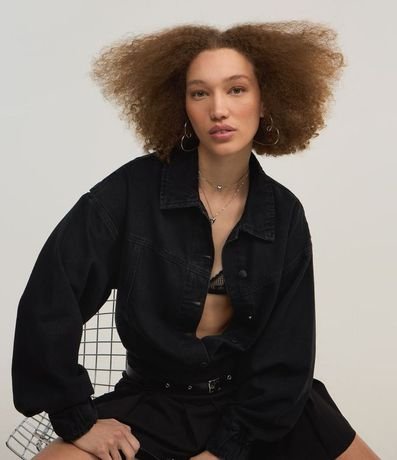 Campera Oversized en Sarga con Recortes