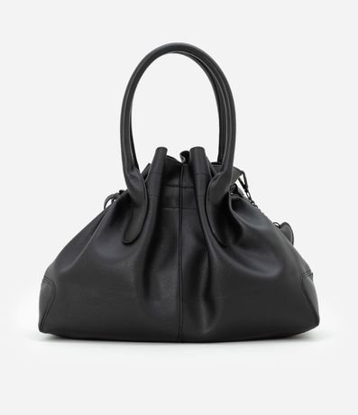 Cartera Satchel Mediana en PU con Puxador de Ajuste y Colgante Corazón 4