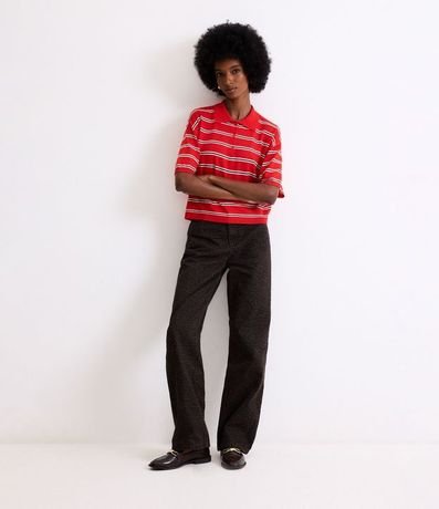 Pantalón Recto en Jeans con Estampa Animal Print