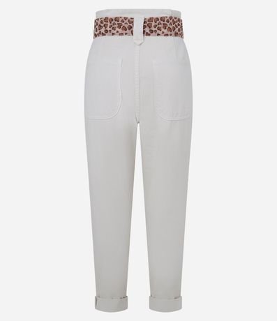 Pantalón Mom en Jeans con Pañuelo Estampado Animal Print 6