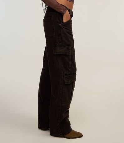 Pantalón Recto en Jeans con Bolsillo Cargo 2