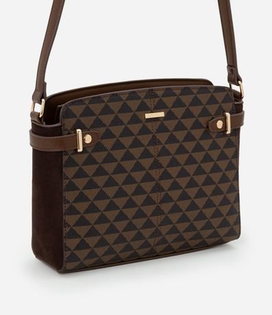 Bolsillo Transversal Mediana con Costura Detalles Laterales y Estampa de Triangulo