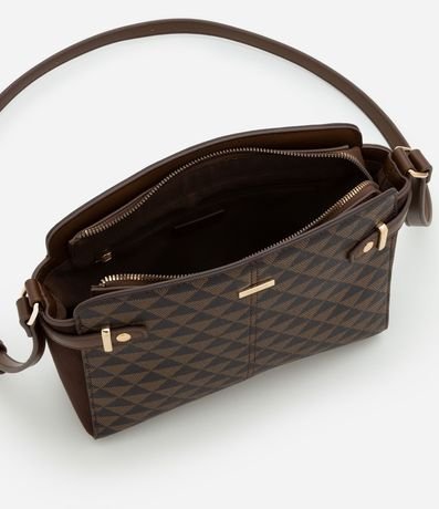 Bolsillo Transversal Mediana con Costura Detalles Laterales y Estampa de Triangulo 4