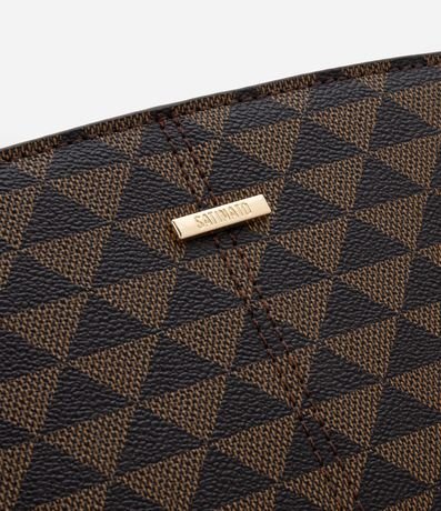 Bolsillo Transversal Mediana con Costura Detalles Laterales y Estampa de Triangulo 5