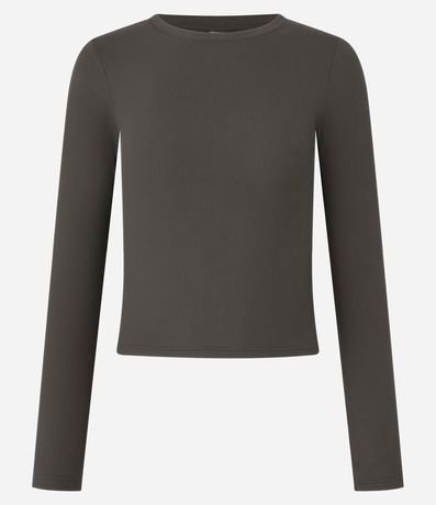 Blusa en Rib Texturizada y Manga Larga 5