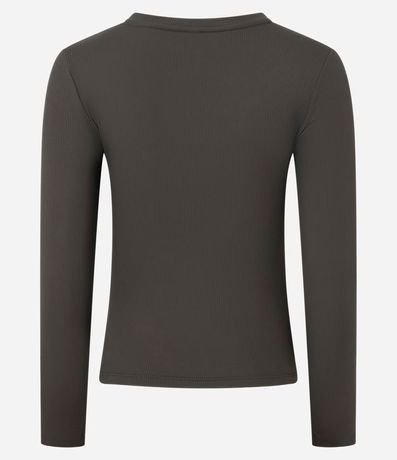 Blusa en Rib Texturizada y Manga Larga 7