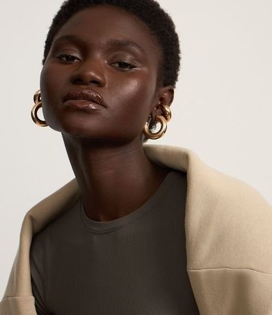 Blusa en Rib Texturizada y Manga Larga 3