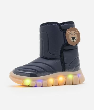 Bota Infantil con Suela de LED y Patch de Leoncito - Talle 20 a 27
