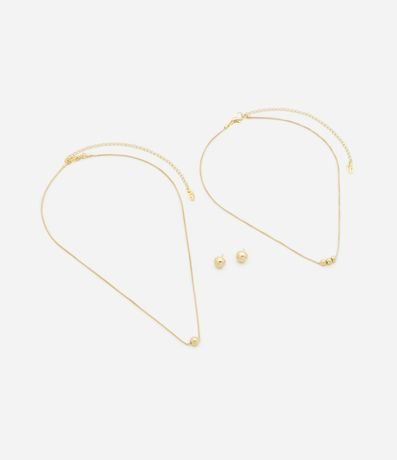 Conjunto de Collar y Caravana en Metal con Esferas 2